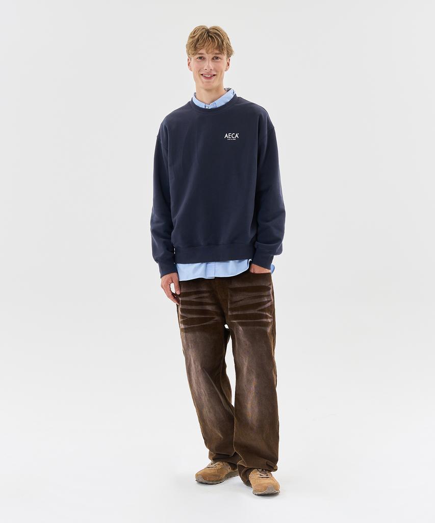 AECA Vintage Washing Coduroy Wide Pants-Brown