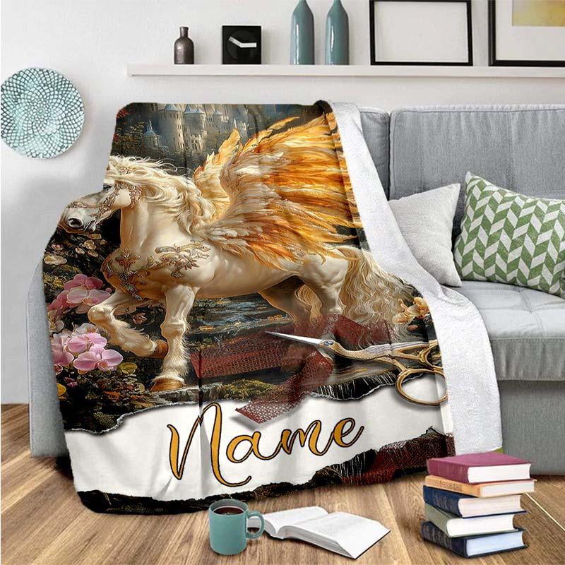Unicorn Style Customize Your Name Blanket Warm Comfortable And Soft Blankets Are Suitable For Home Lunch Break Blanket Office Sofa Sofa Gift To
