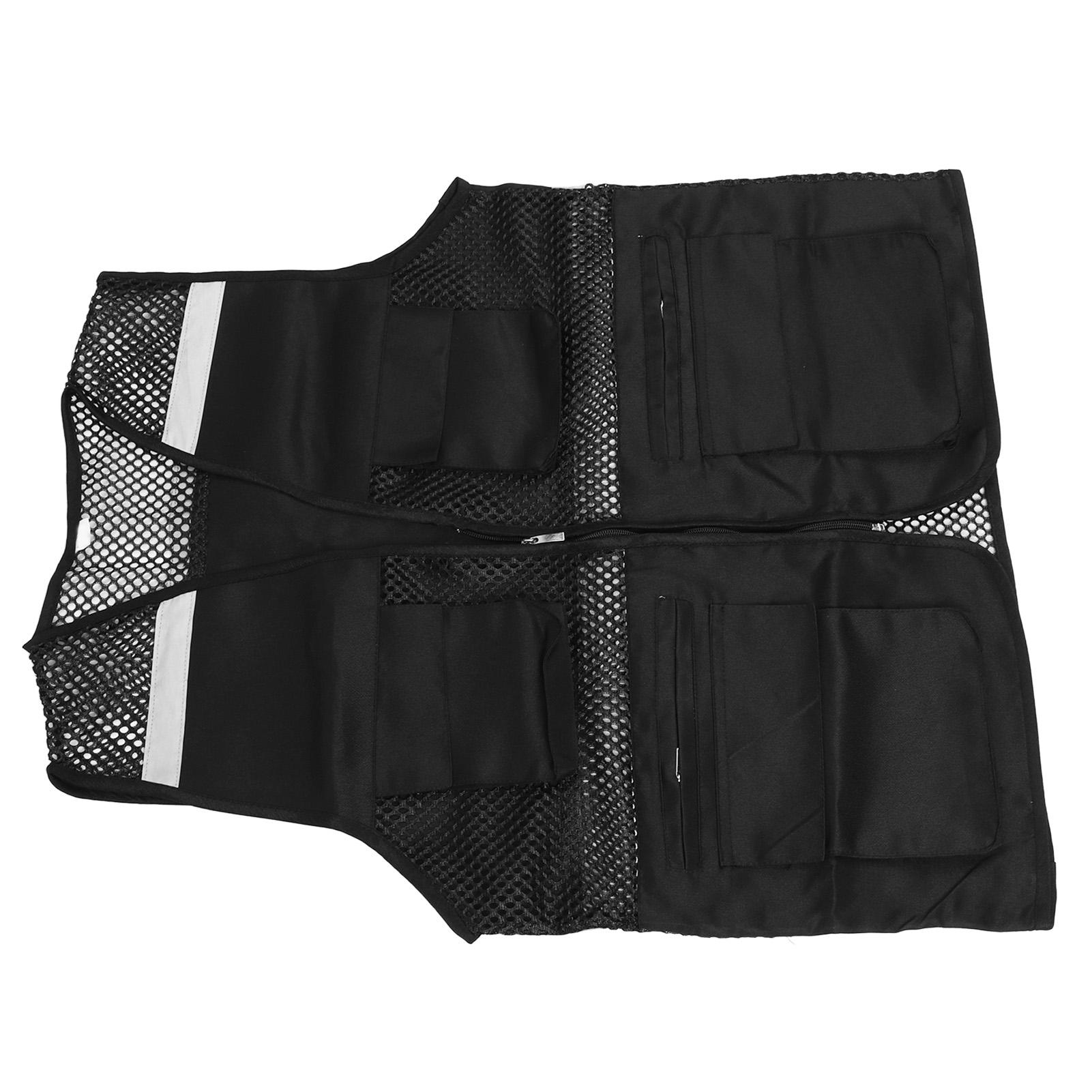 Reflective Working Vest Multiple Pockets Mesh Design High Visibility Breathable Safety Vest with Reflective Strips polyester