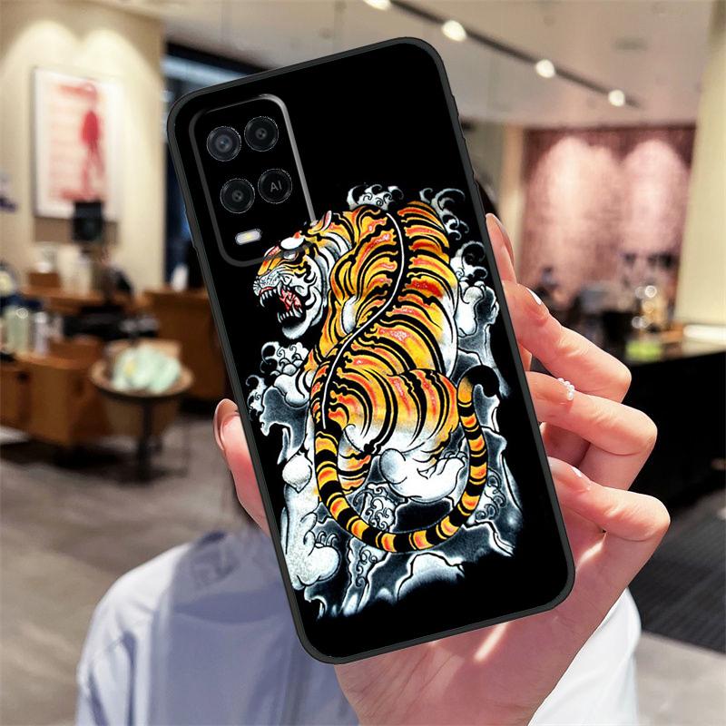 Fashion Animal Tiger Art Case For Oppo A40 A60 A80 A18 A38 A58 A78 A98 A16 A76 A96 A15 A17 A77 A74 A94 A54 A57S Cover