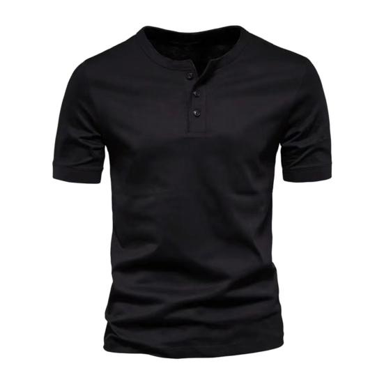 Men Button Crewneck T-Shirt Solid Color Short Sleeve Summer Shirt Casual Tee Shirt for Gym Workout Street Beach Wear