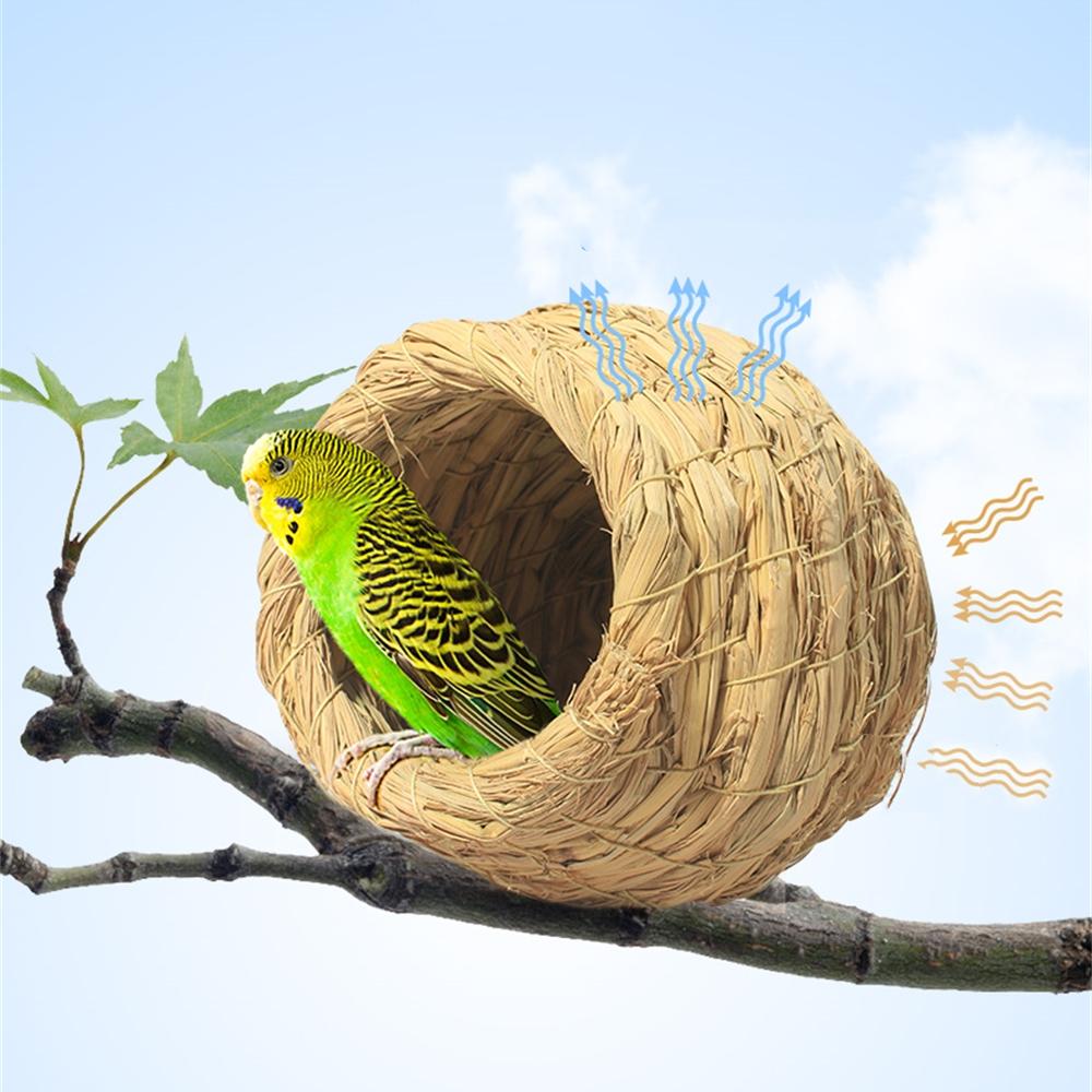 2025 Parrot Nest Straw Bird Nest Natural Handmade Warm Pigeon House Bedroom Courtyard Bird Cages Supplies Bird Cage Accessories