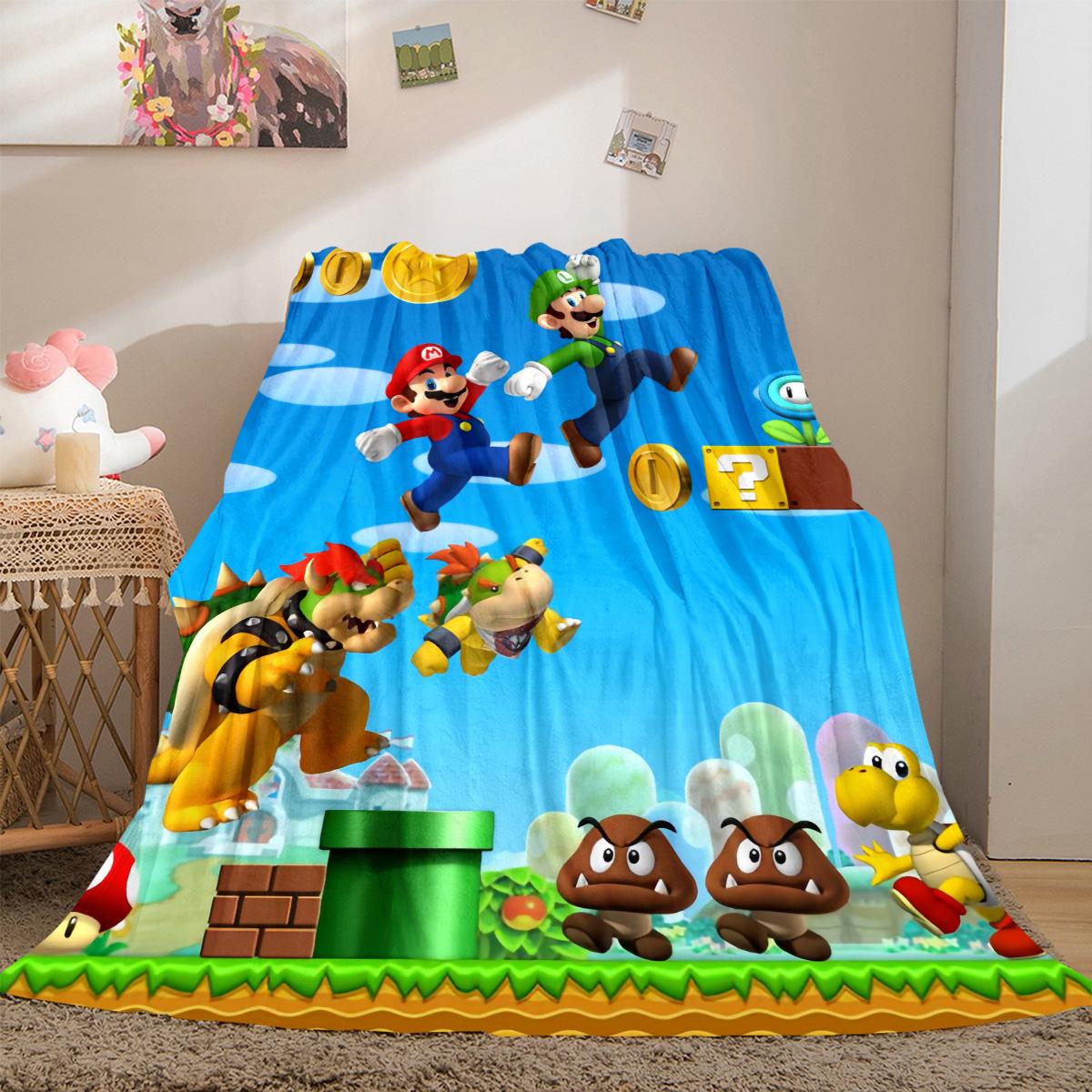 

Super Mario Print Blanket Warm Comfortable Flannel Cover For Bedrooms, Sofas, Beds, Chairs LXR92 75x90cm