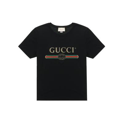 T-shirt da uomo con stampa logo lavata Nera 440103-X3F05-1508