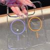 Luxury  Colored Magnetic Coil Wireless Charging Case for iPhone 12 13 14 15 16 Pro Max Plus Clear Back Cover Acssory
