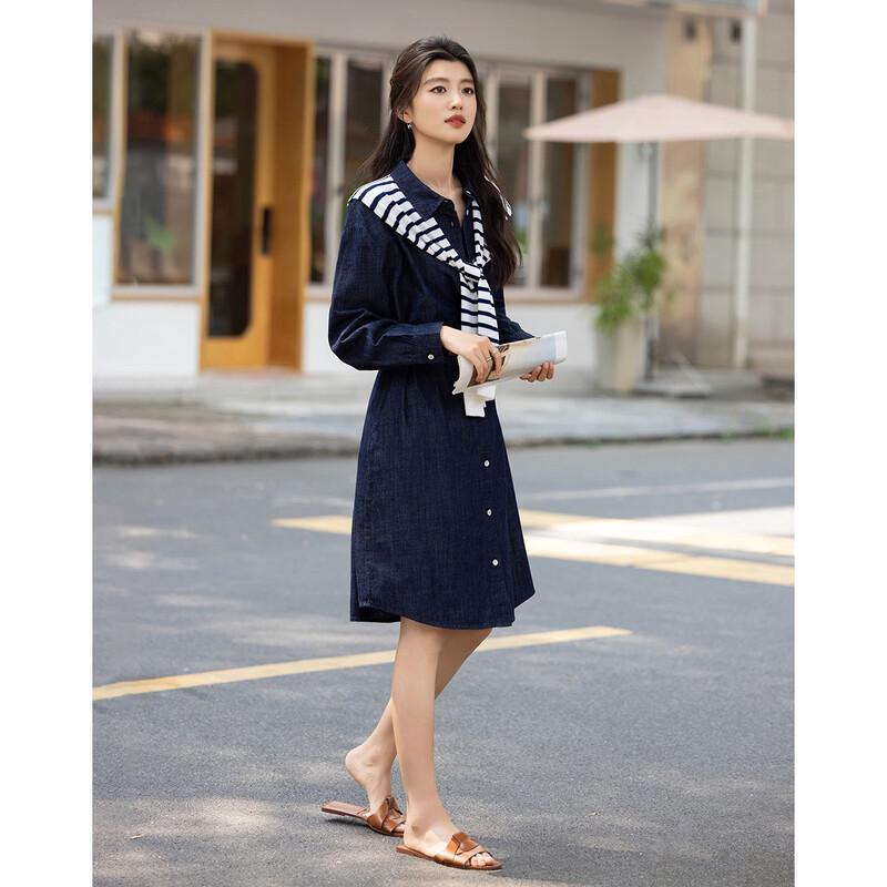 Women's Loose Fit 100% Cotton Denim Shirt Dress