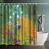 Vibrant Floral Shower Curtain, Waterproof Fabric with Artistic Garden Design for Lively Bathroom Decor, Adds Natural Charm