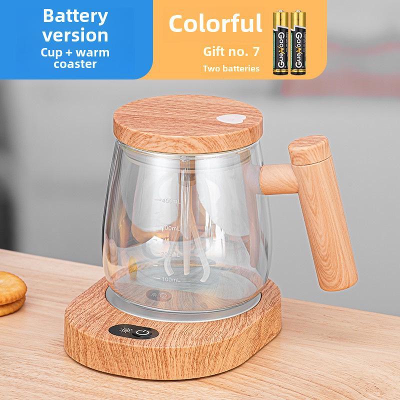 

Высококачественная электрическая кружка для помешивания Maple — полностью автоматическая чашка для кофе battery type + maple color warm coaster USB port