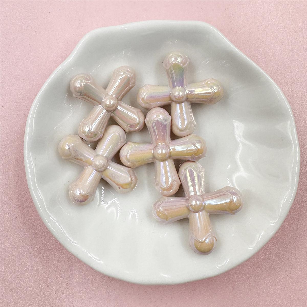 

Товары для вечеринок крест DIY акриловые 5 шт бусины аксессуары ювелирные изделия кулон бисер аксессуар 24.7*24.3 мм цветной about 24.7*24.3mm розовый