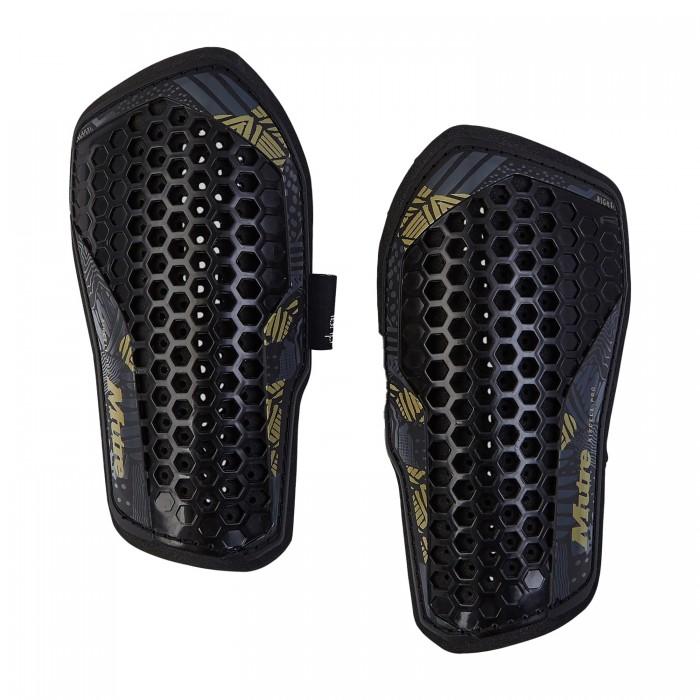 Mitre Men's Gold/Black Miter Pro 2024 Aircell Technology Shin Guards Set Size 2