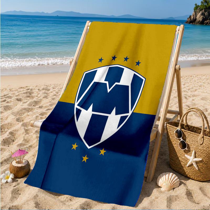 Monter-rey Football Crest Art Printed Microfiber Beach Towel, Soft And Absorbent, Quick-Dry, Ideal for Summer Travel, Beach Essential, Swimming Pool