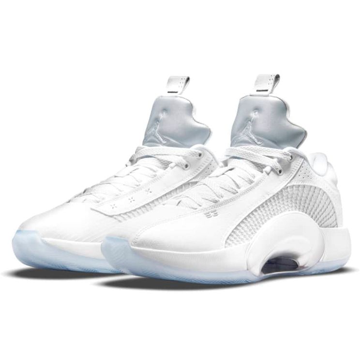 Air Jordan 35 Low Weiß Metallic Silber Herren Sneaker Schwarz CW2460-100