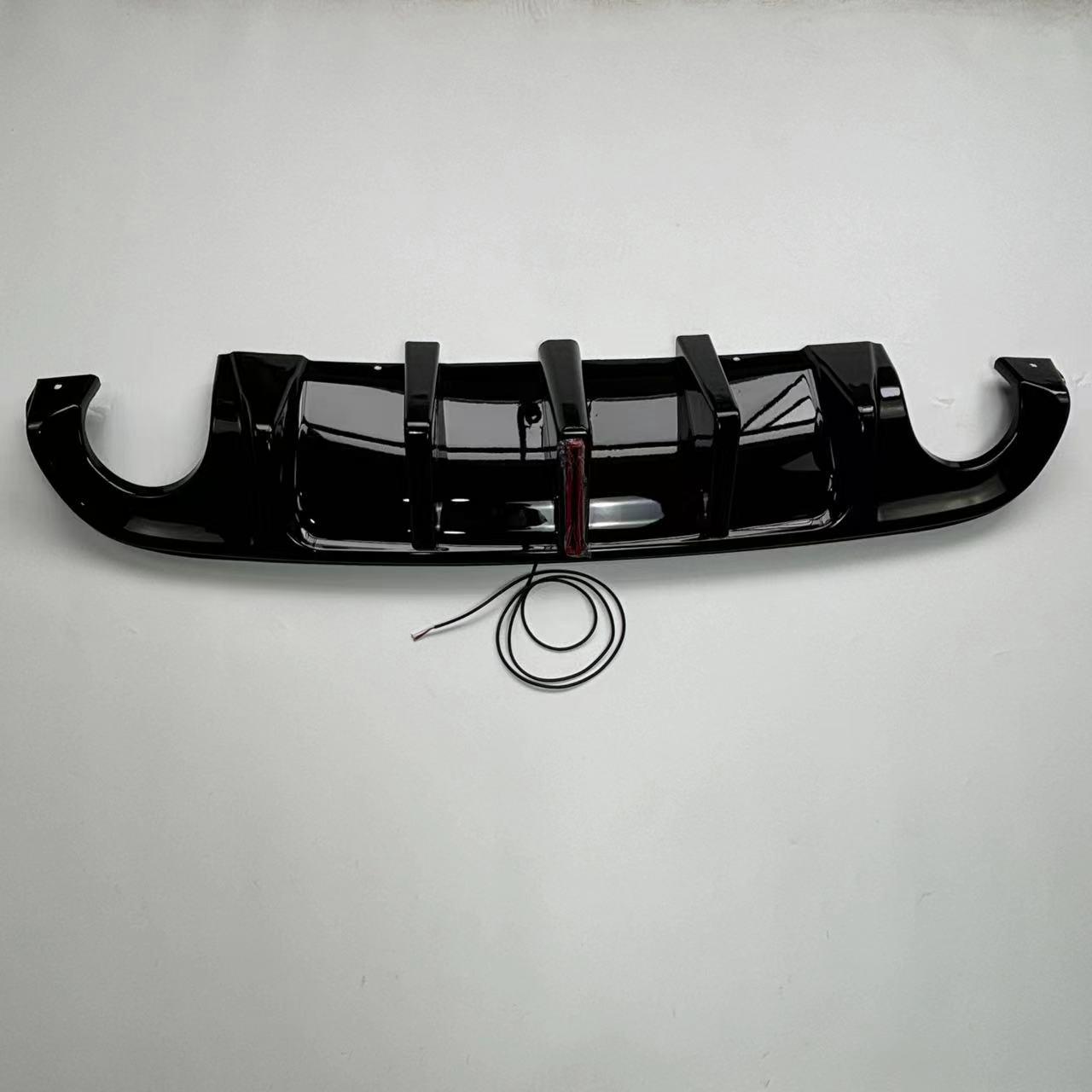 2014-2017 Infiniti Q50/Q50L Gloss Black Rear Diffuser with Dual Exhaust and Lights Automatic