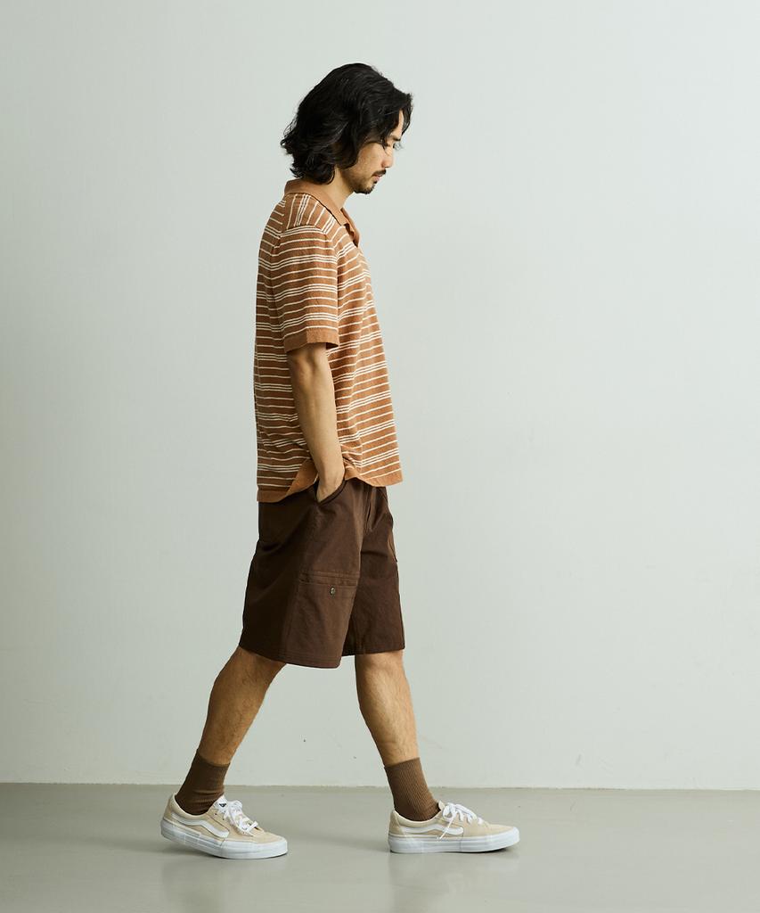 ONNHANS [Five-Length Elastic Shorts] Belted Field Shorts_Brown