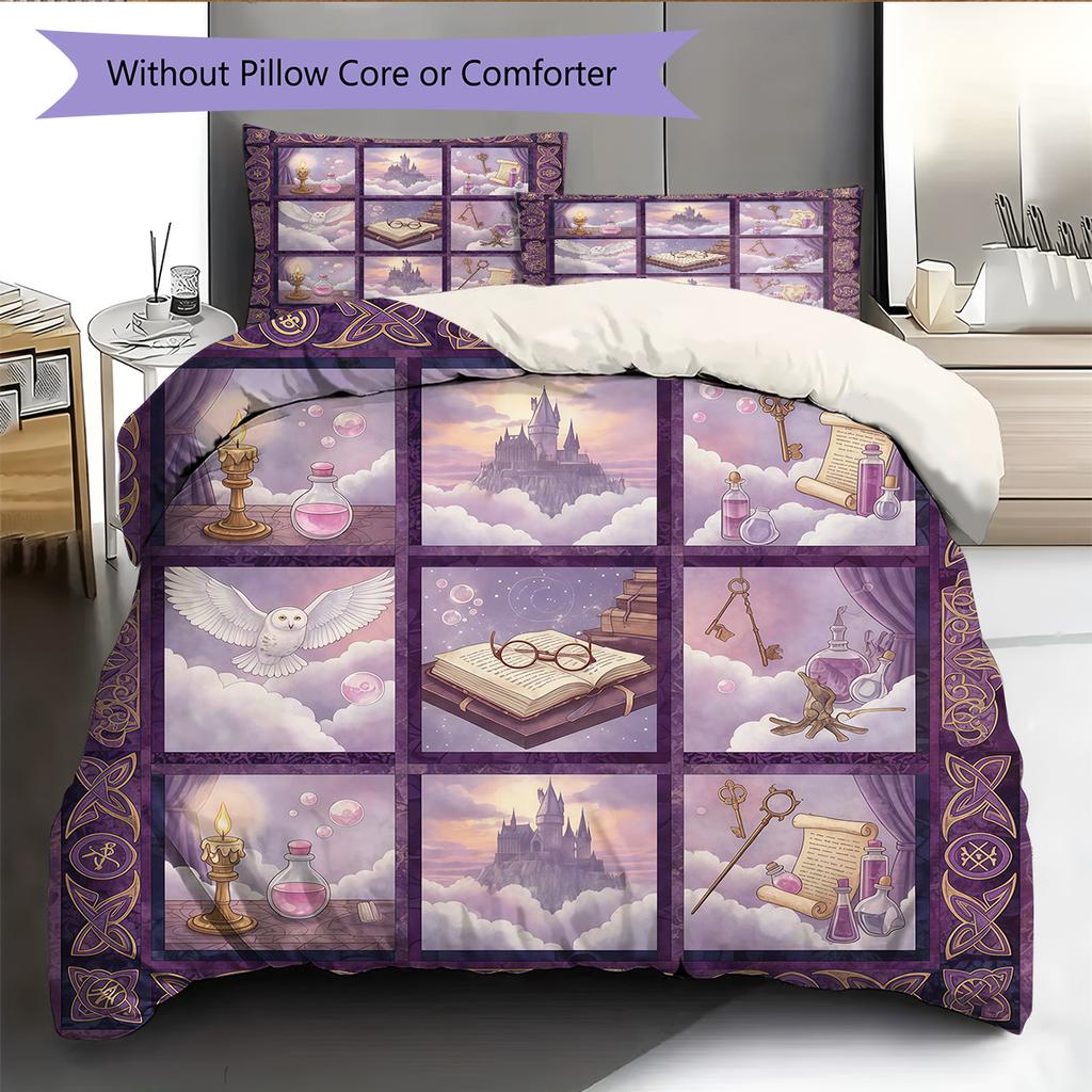 Cartoon Pattern Bedding Quilt Set Quilt Cover Pillowcase Home Decoration Birthday Gift (1 * duvet cover + 2 * pillowcase, without core)