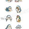 500 Cartoon Shark Cat Stickers, Round Self-Adhesive Labels On Roll
