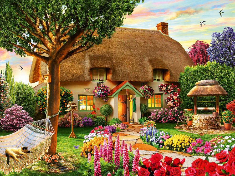 Diamond Painting House 5D DIY Full Drill Square Round Diamond Mosaic Garden Cross Stitch Embroidery Scenery Wall Decor