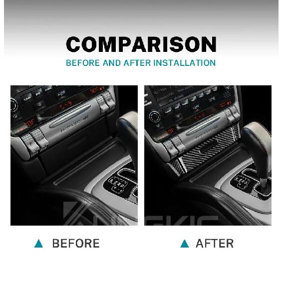 Real Soft Carbon Fiber Sticker For Porsche Cayenne 2003 2004 2005 2006 2007 2008 2009 2010 Ashtray Panel Interior Accessories
