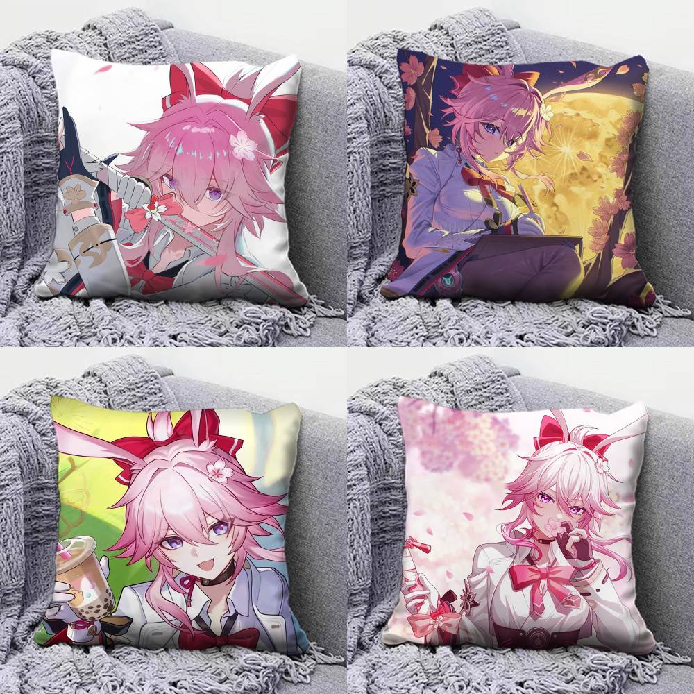Evanescia Honkai Star Rail Game Anime Girl Pillow Covers Home Sofa Cushion Covers and Aecorative Custom