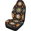 Rnyleeg Vintage Car Seat Cover,Front Seat Cover Boho Style Mandala Floral Print Car Front Saddle Blanket For Front Seats Protector,One Piece Only