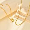 Trendy Layered Necklace for Women, 18K Gold Plated Stainless Steel Link Chain Modern Minimalist Jewelry