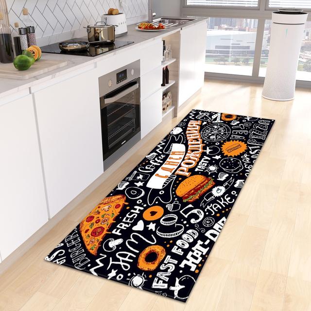 Kitchen Floor Mat Doormat for Living Room Bedroom Door Balcony Decorative Floormat Non-slip Long Strip Area Carpet