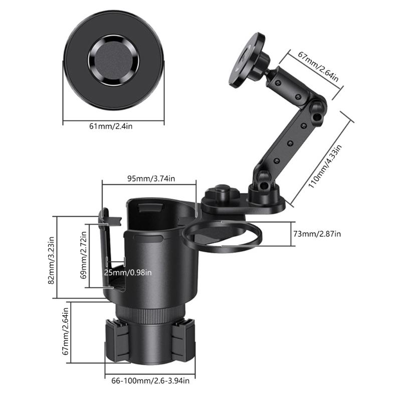 Multifunctional Car Cup & Mobile Holder Secure Not Slip Designings Car Cup & Phone Stand ABS for Convenient Travel Use