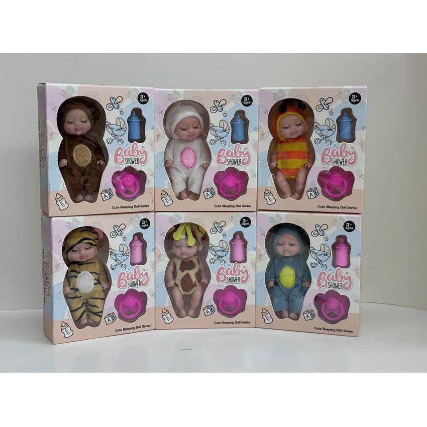 Miniature Sleeping Reborn Doll PVC Vinyl Kids Toy Gift Box