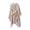 European & American Solid Color Imitation Cashmere Shawl Cape - Women's Autumn/Winter Warm Outerwear Scarf