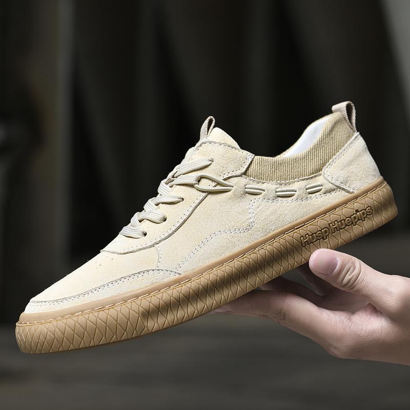 Fashion Classic Handmade Vintage Sewing Flat Designer Shoes Man Casual Genuine Suede Leather Outdoor Shoes Lace Up Non-slip Driving Shoe