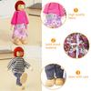 7Pcs/Set Kids Girls Lovely Family Dolls 7 People Play Set Wooden Figures Kit Pretend Gifts for Children House