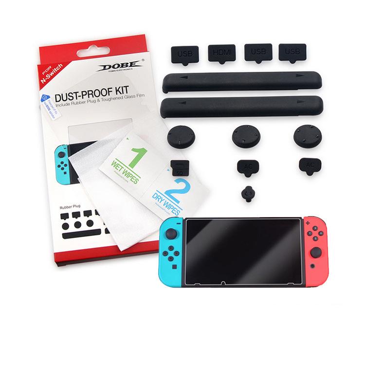

Switch Console Dust Plug & Tempered Film Set - NS Dust Filter & Game Accessory Kit чёрный