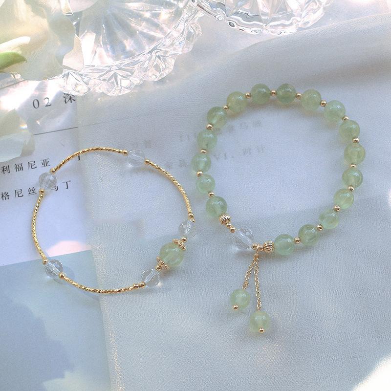 

Grape crushed ice niche design natural crystal stone bracelet for women, unique design student bracelet A set of grape stone brac
