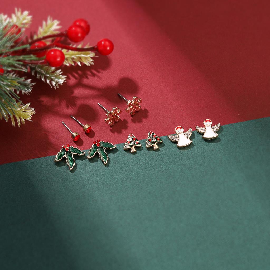 European and American cute cartoon Christmas earrings, autumn and winter Christmas gifts Santa snowman earrings