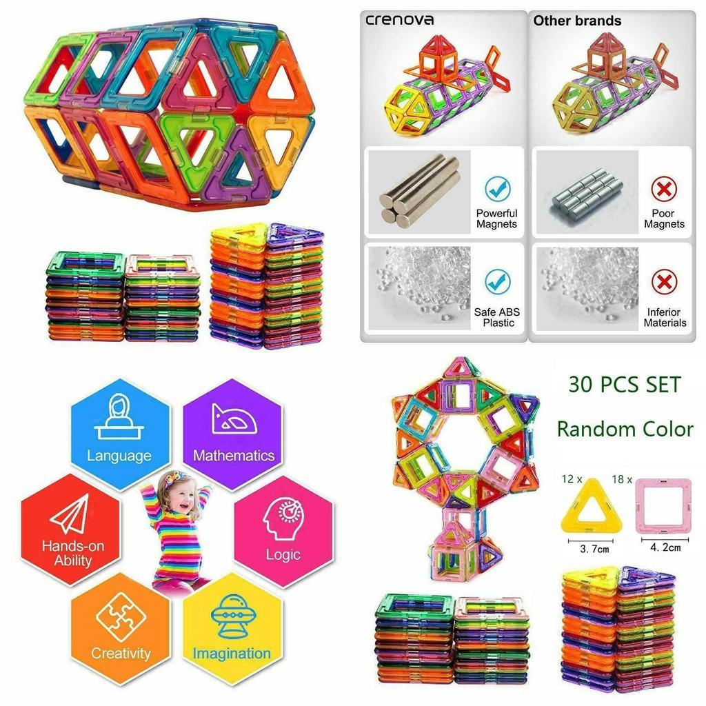 Magnetic Building Blocks Construction Set With Vibrant Multicolor Pieces For Creative Kids And Relaxing Adults