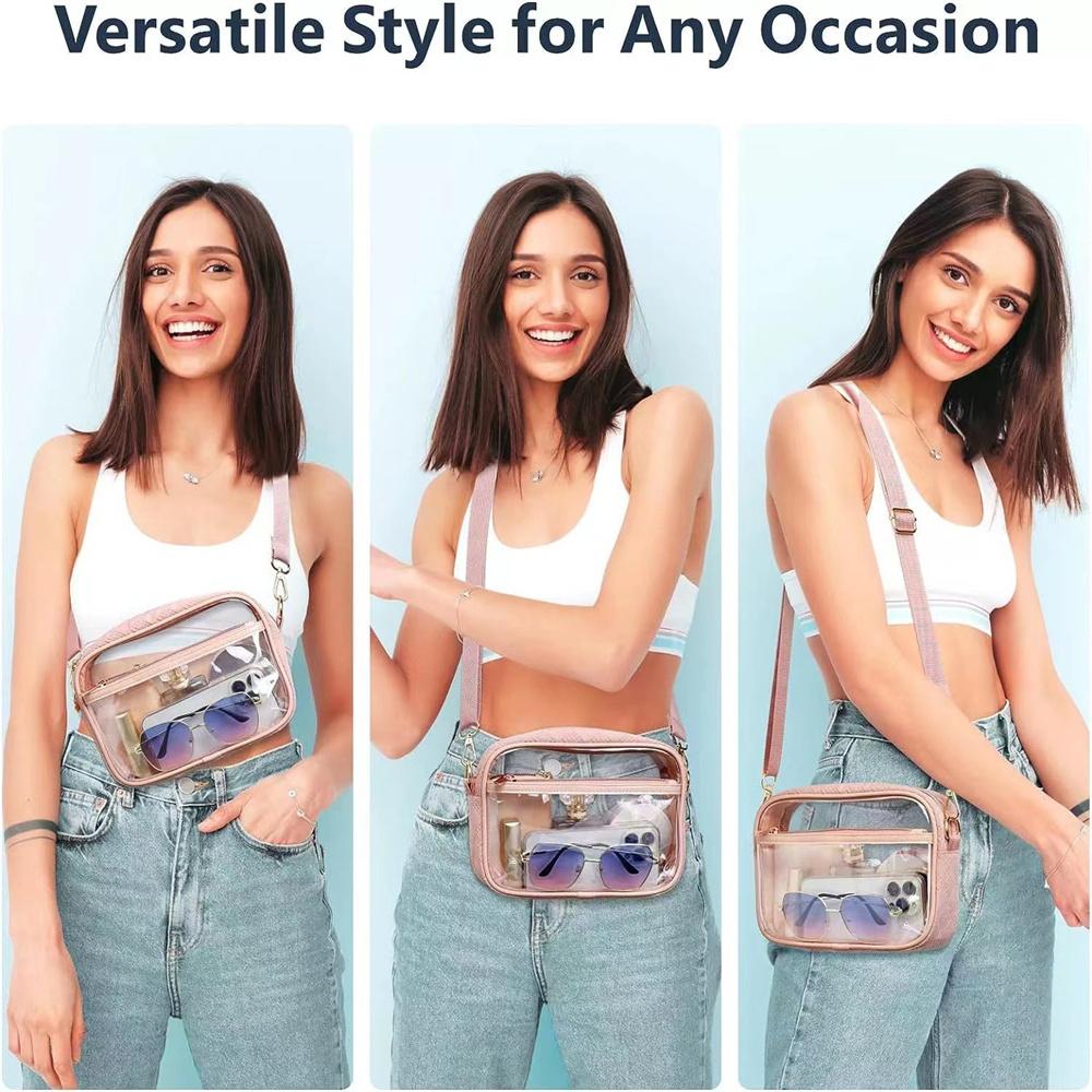 Transparente PVC Umhängetasche Damen Jelly Quadratische Schulter Messenger Bag Wasserdichte Kosmetiktasche Weibliche Handy-Geldbörse für Reisen