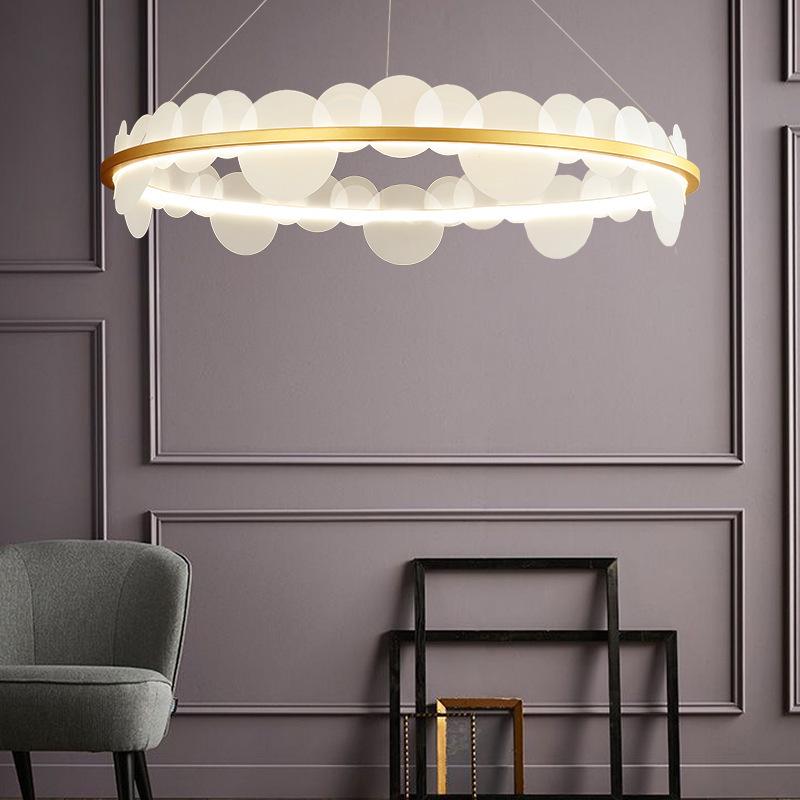 Postmodern Minimalist Nordic Luxury Circular Chandelier for Living Room or Dining Room