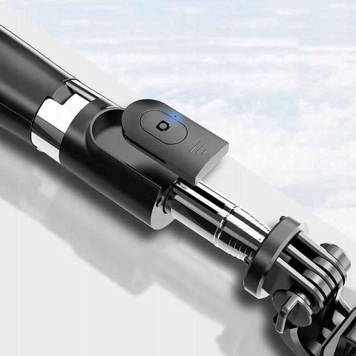 Selfie stick with bluetooth remote control 3 in 1 black button convenient recording