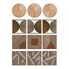 3 Pcs Minimalist Abstract Wall Art Modern Boho Half-circle Line Hollow Out Wall Decor Rustic Geometric Hanging Sign for Living Room Bedroom Office
