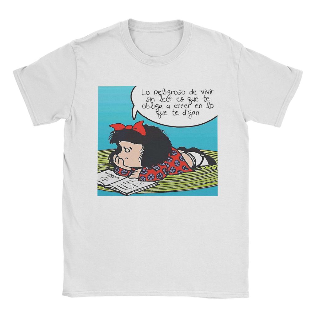 Mafalda Unisex Unisex T Shirts Quino Argentina Cartoon Hipster Tees Short Sleeve Crewneck Tshirts 100 Cotton Graphic Clothes