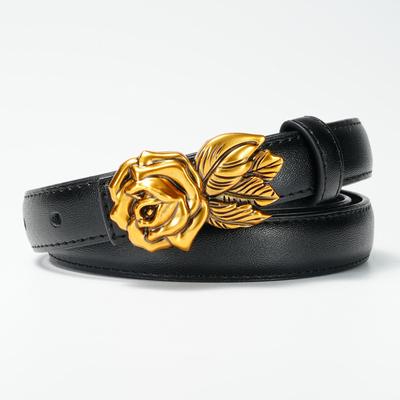 Damen Gürtel Doppelseitig Leder Glatte Schnalle Hochwertiger Gürtel Mit Kleid Dekoration Reines Rindsleder Gürtel Damen Trend