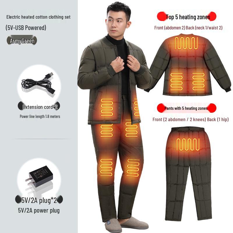 

Men s Thermal Electric Heated Down Suit with Adjustable Temperature 3XL (140-150 jin)