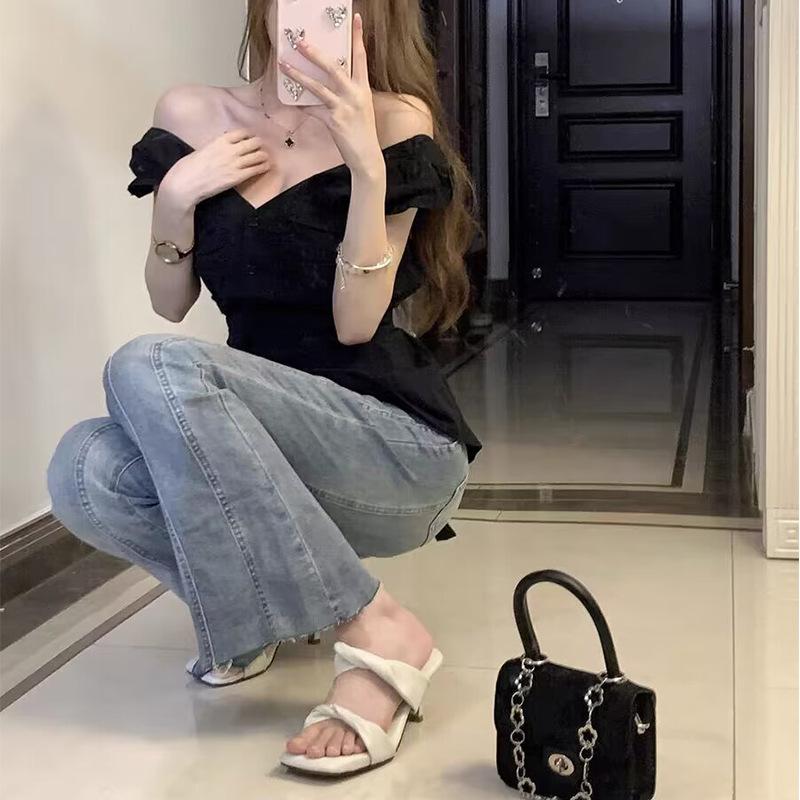 Stepping On Shit Sandals Femininity Socialite Word with Soft Sole White 2025 New Summer Slippers High Heel Sandals