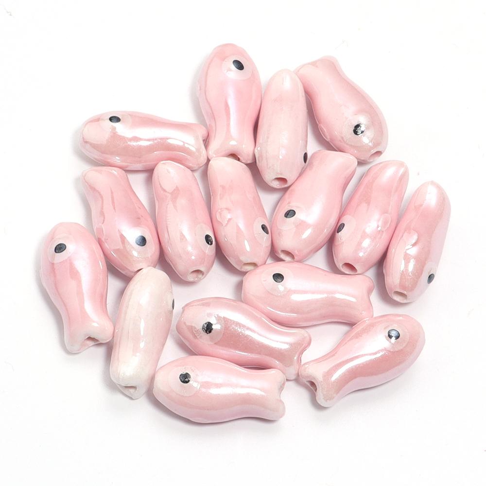 10pcs/lot Cute FIsh Shape Beads Colorful Ceramic Beads Loose Beads For  Jewelry Making DIY Necklace Bracelets Gift Accessories