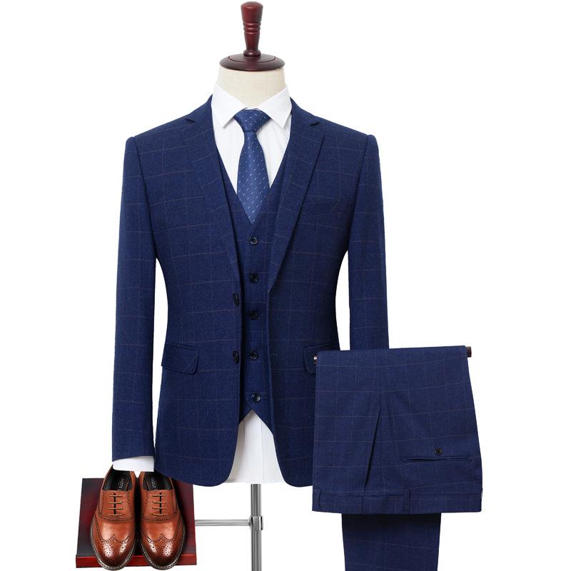 Men's Plus Size Plaid Suit Set for Weddings & Casual Events