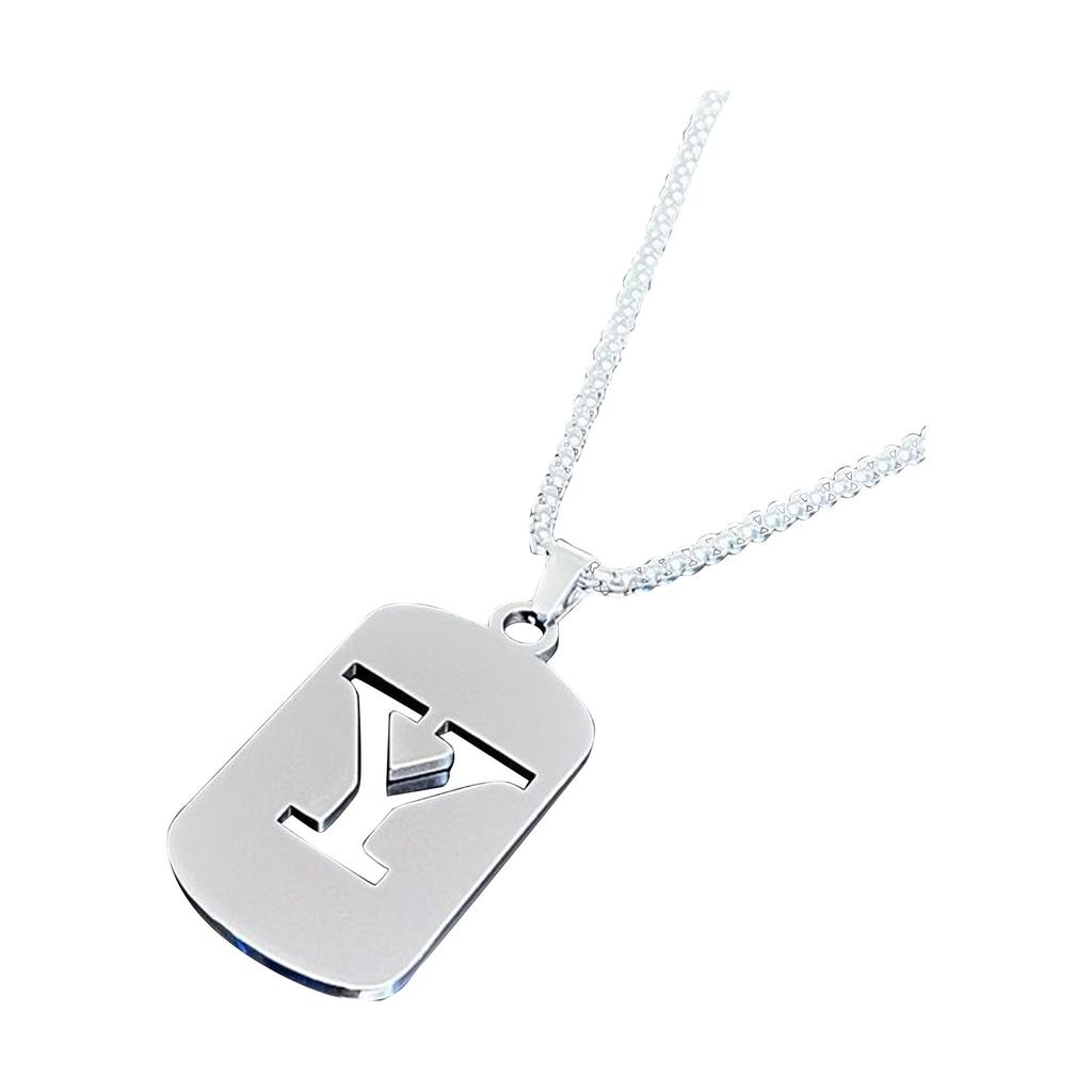 26 English Hollow Titanium Steel Non-fading Jewelry Necklace High-grade  And Winter Sweater Chain