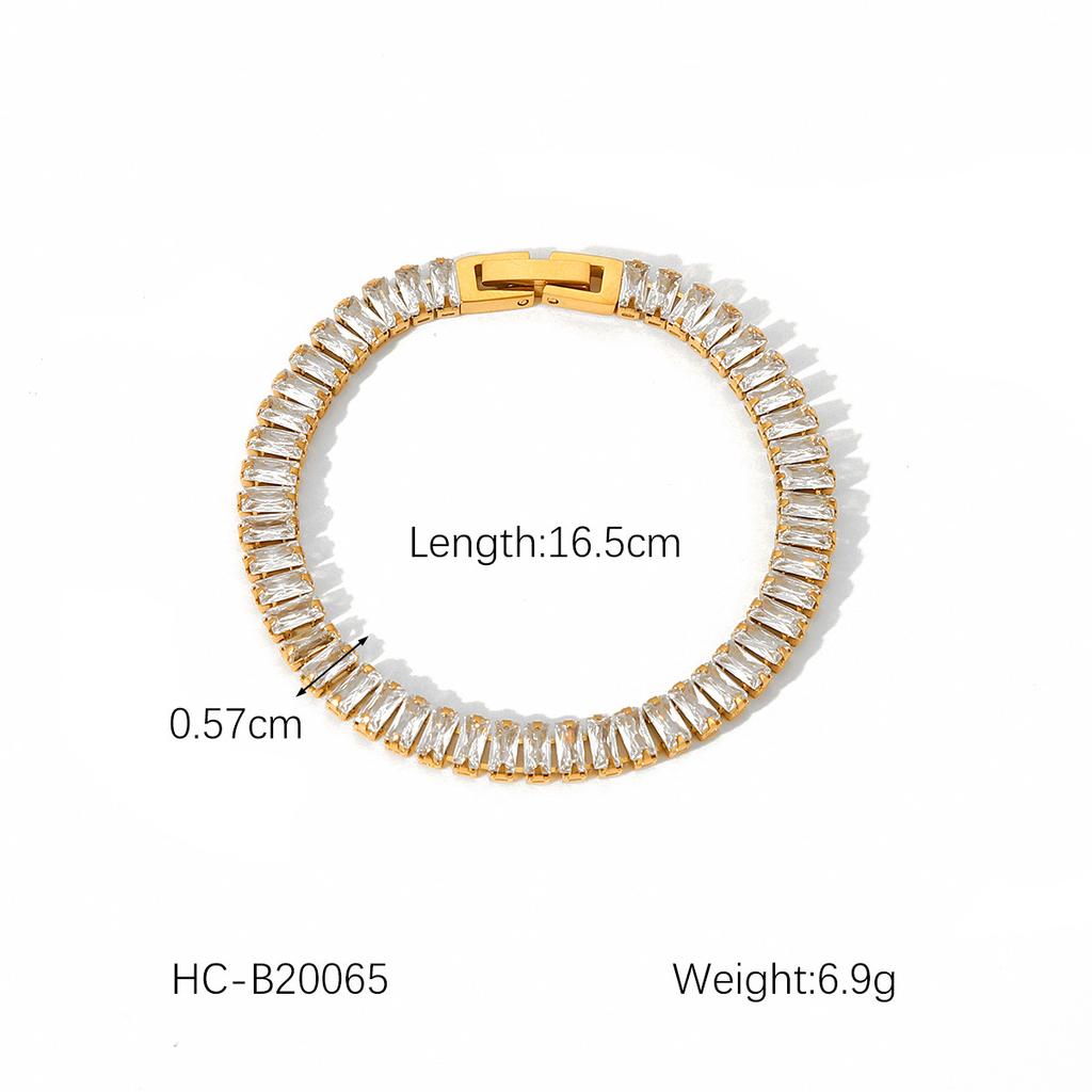 Titanium Steel Zircon Bracelet Minimalist Luxury Jewelry Versatile Elegant Women's Bracelet