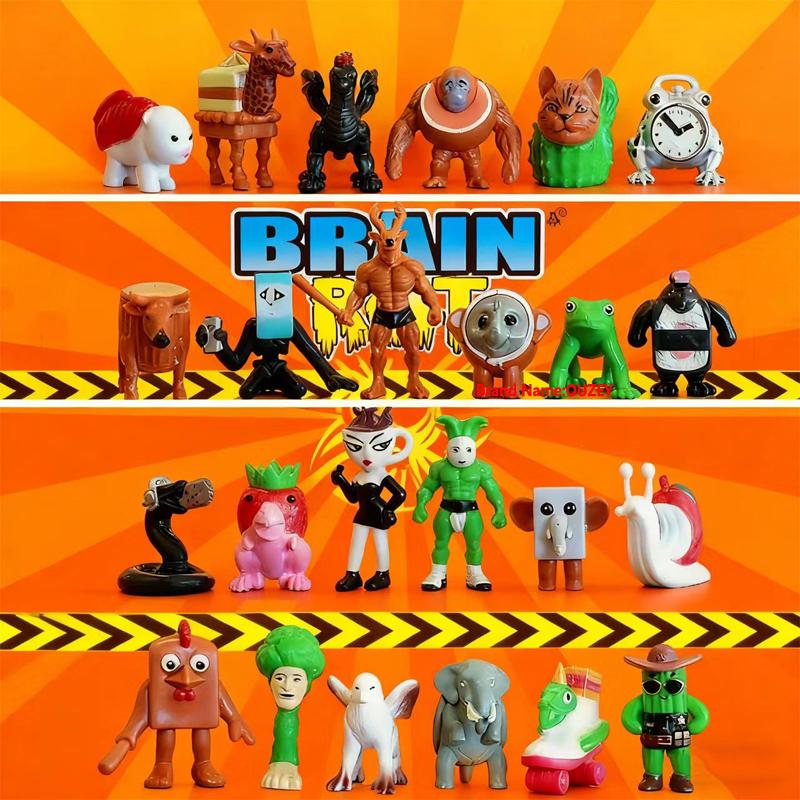 24pcs-96pcs/set Tung Tung Tung Sahur Ballerina Cappuccino Action Figure Brainrot Anime Tralalero Tralala Shark Model Toy Gift