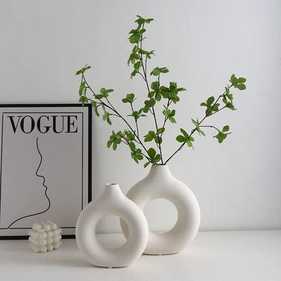 Flower Vase Decoration Home Plastic Vase White Imitation Ceramic Flower Pot