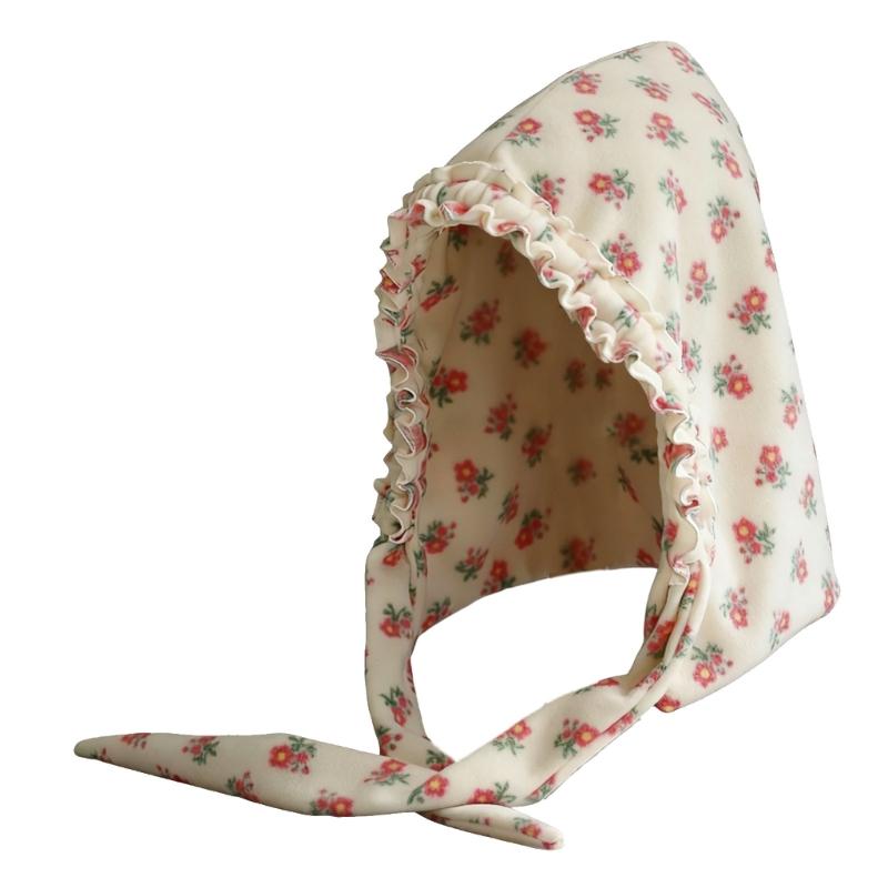 

Sweet Floral Print Warm Plush Earflap Hat For Winter Cold Weather Outdoor Activity Comfortable Machine Washable